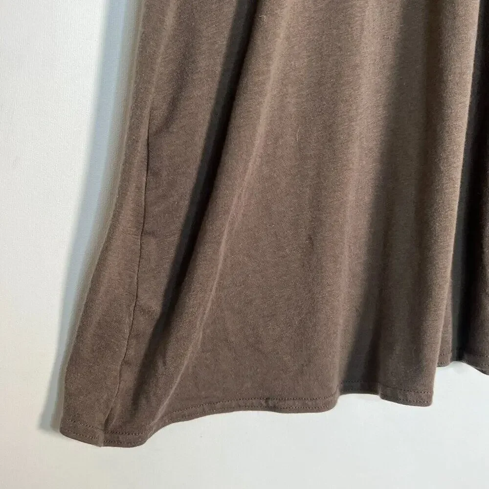 Athleta Brown Sleeveless Wrap-Style Mini Dress - Picture 4 of 10